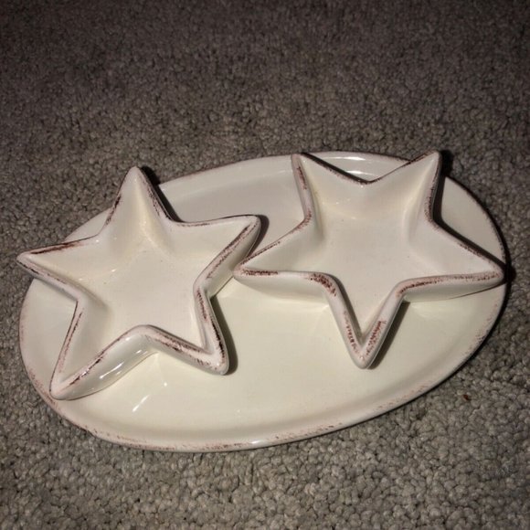 Pottery Barn Star Salt And Pepper Tray 3 pc. Set - Picture 5 of 8
